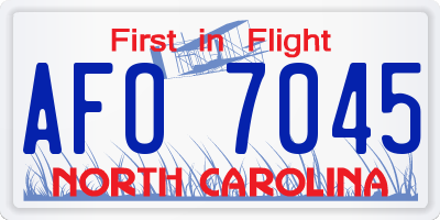 NC license plate AFO7045