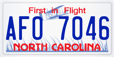 NC license plate AFO7046