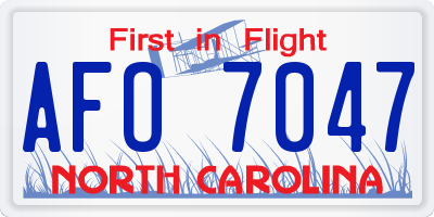 NC license plate AFO7047