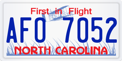 NC license plate AFO7052
