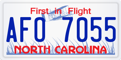 NC license plate AFO7055