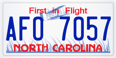 NC license plate AFO7057