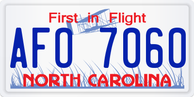 NC license plate AFO7060