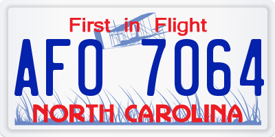 NC license plate AFO7064
