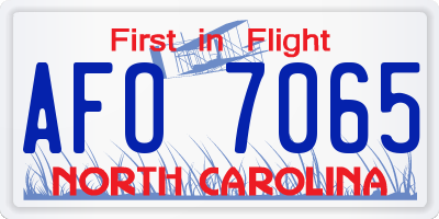 NC license plate AFO7065