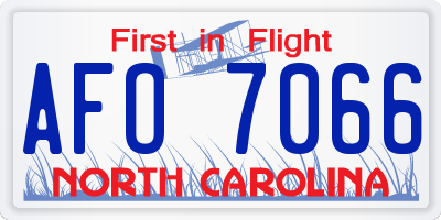 NC license plate AFO7066