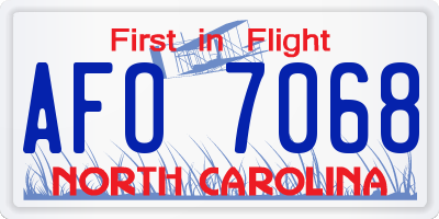 NC license plate AFO7068