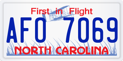 NC license plate AFO7069