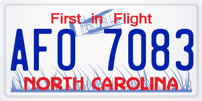 NC license plate AFO7083