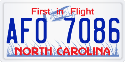 NC license plate AFO7086