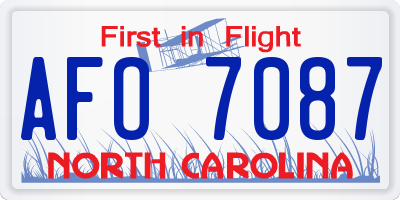 NC license plate AFO7087