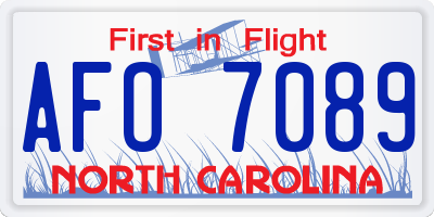 NC license plate AFO7089