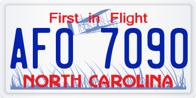 NC license plate AFO7090