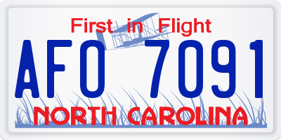 NC license plate AFO7091