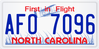 NC license plate AFO7096