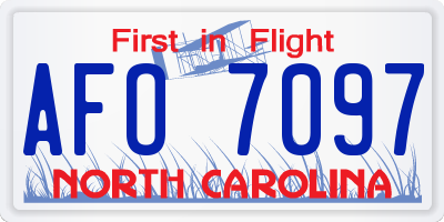 NC license plate AFO7097