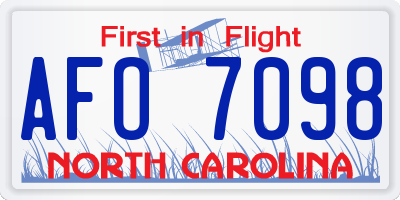 NC license plate AFO7098