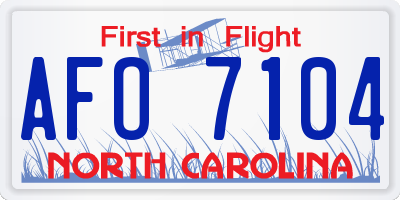 NC license plate AFO7104