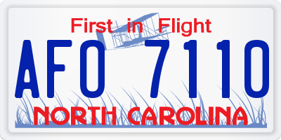NC license plate AFO7110