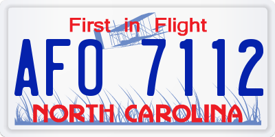 NC license plate AFO7112