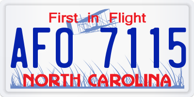 NC license plate AFO7115