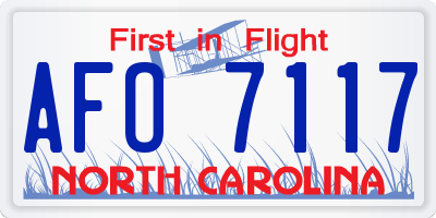 NC license plate AFO7117