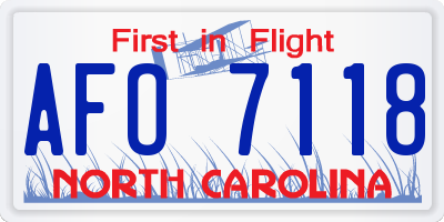 NC license plate AFO7118