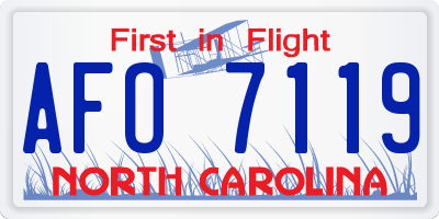 NC license plate AFO7119