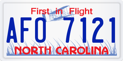 NC license plate AFO7121