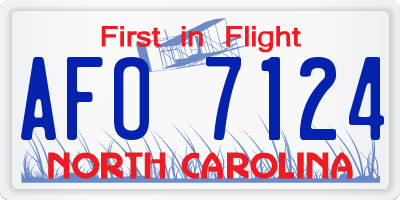 NC license plate AFO7124