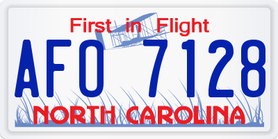 NC license plate AFO7128
