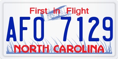 NC license plate AFO7129