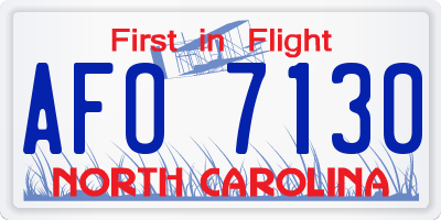 NC license plate AFO7130