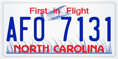 NC license plate AFO7131