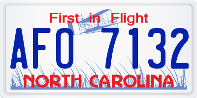 NC license plate AFO7132