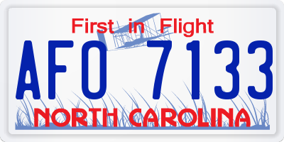 NC license plate AFO7133