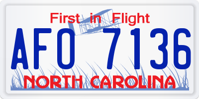 NC license plate AFO7136