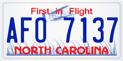 NC license plate AFO7137