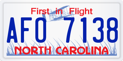NC license plate AFO7138