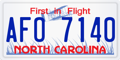 NC license plate AFO7140