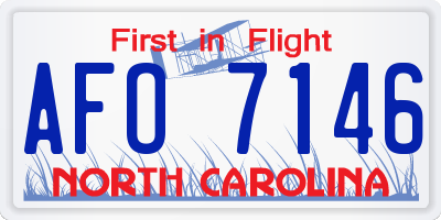 NC license plate AFO7146