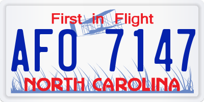 NC license plate AFO7147