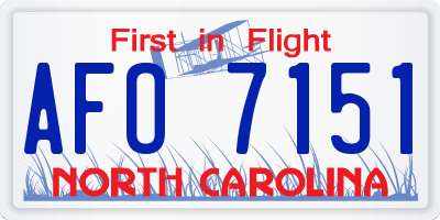 NC license plate AFO7151