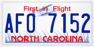 NC license plate AFO7152