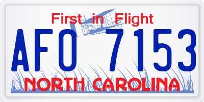 NC license plate AFO7153