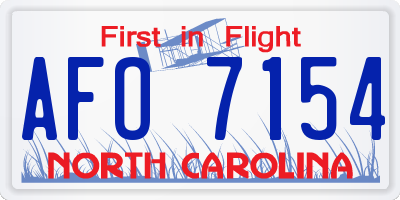 NC license plate AFO7154