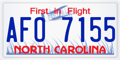 NC license plate AFO7155