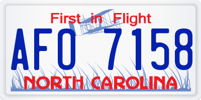 NC license plate AFO7158