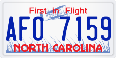 NC license plate AFO7159