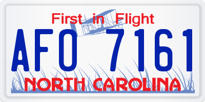 NC license plate AFO7161